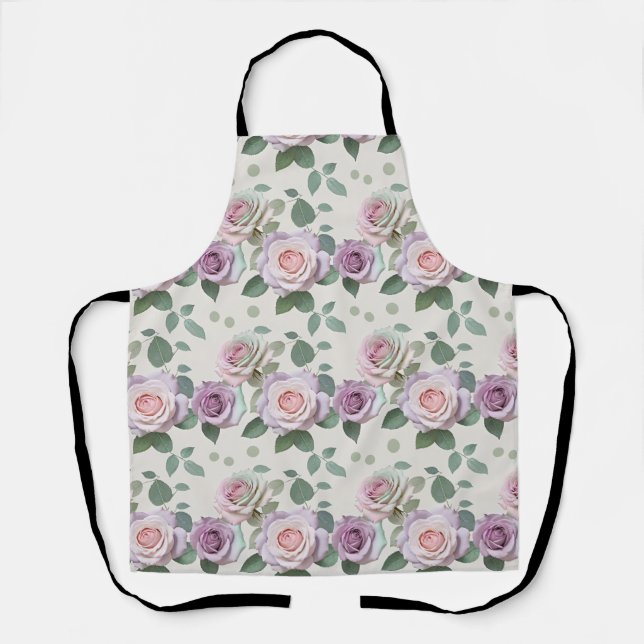 Tablier Pastel Roses In Shades Of Lilac Mint And Blush (Recto)