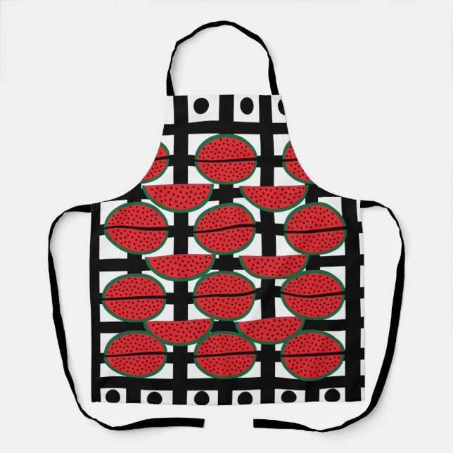 Tablier Pastèque Motif Géométrique de Fruit d'Été    (Recto)