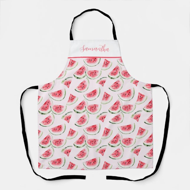 Tablier Pastèque rose mignonne personnalisée  (Recto)