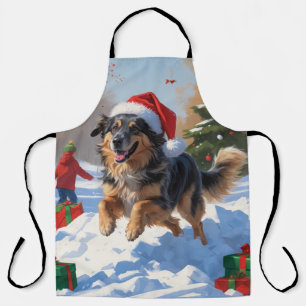 Tablier Pasteur anatolien Noël Festif Neige