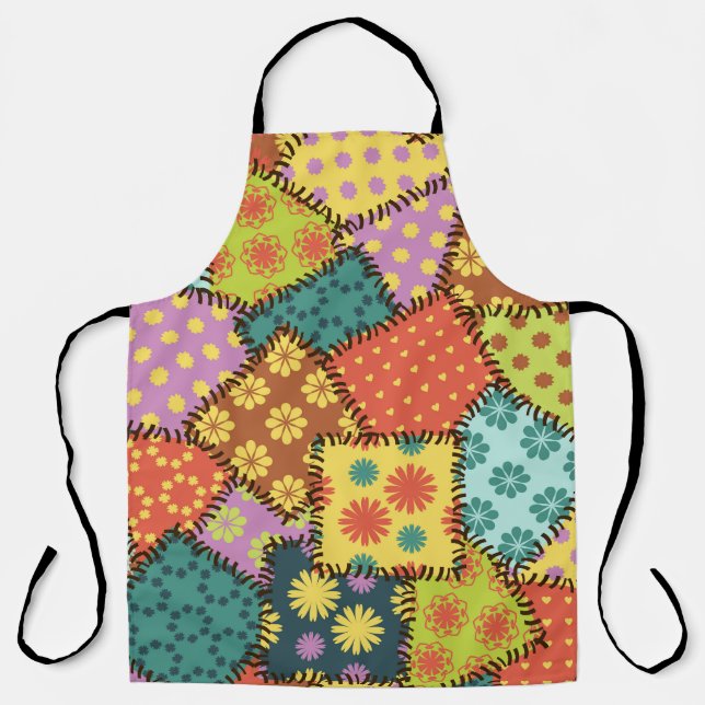 Tablier Patchwork Eclectique : Mélange Motif Diverse (Recto)