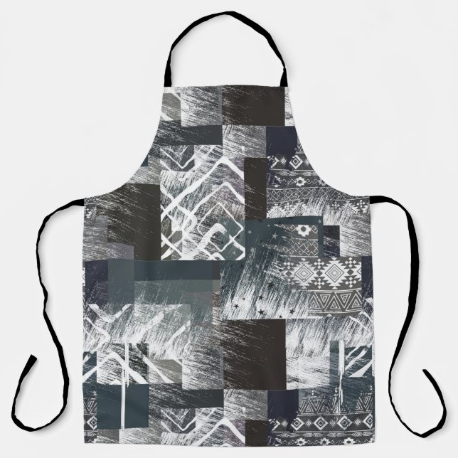 Tablier patchwork monochrome Abstrait (Recto)