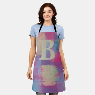 Tablier Patchwork rose Pastel initial
