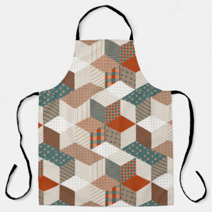 Tablier Patchwork Stars Vintage Brown Vert
