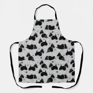 Tablier Pâtes et os de Terrier écossais noir