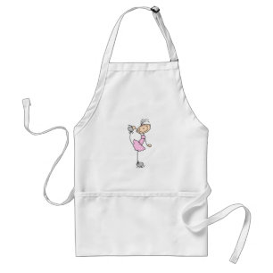 Tablier Patineuse sur glace en forme de bâton fille rose