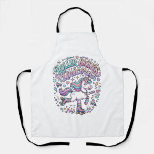 Tablier Patins à roulettes Licorne Graphisme de style rétr