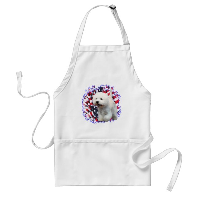 Tablier Patriote de West Highland White Terrier (Devant)