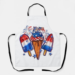 Tablier Patriotic Popsicles Crème de glace 4 juillet