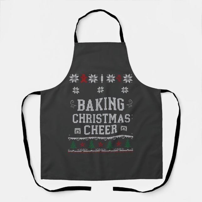 Tablier Patte de tricot de four à biscuits de Noël au ging (Recto)