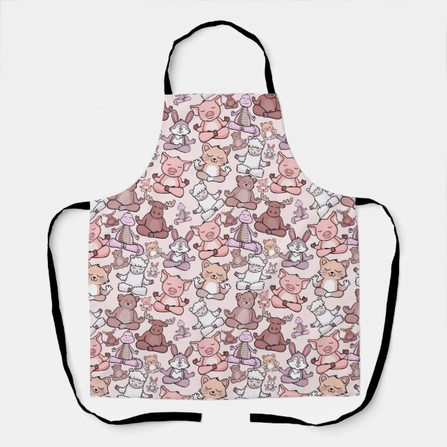 Tablier Patter les yoga poses | Yoga seamless pattern 48 (Recto)
