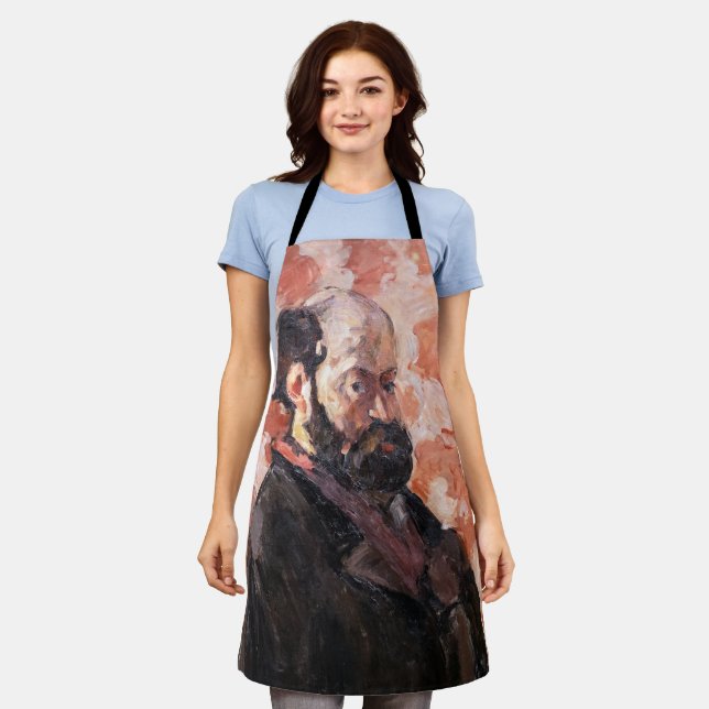 Tablier Paul Cezanne - Autoportrait avec arrière - plan ro (Porté)