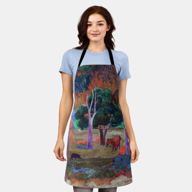 Tablier Paul Gauguin - Paysage avec un cochon et un cheval (Porté)