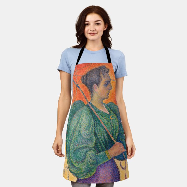 Tablier Paul Signac - Femme à l'ombrelle (Porté)