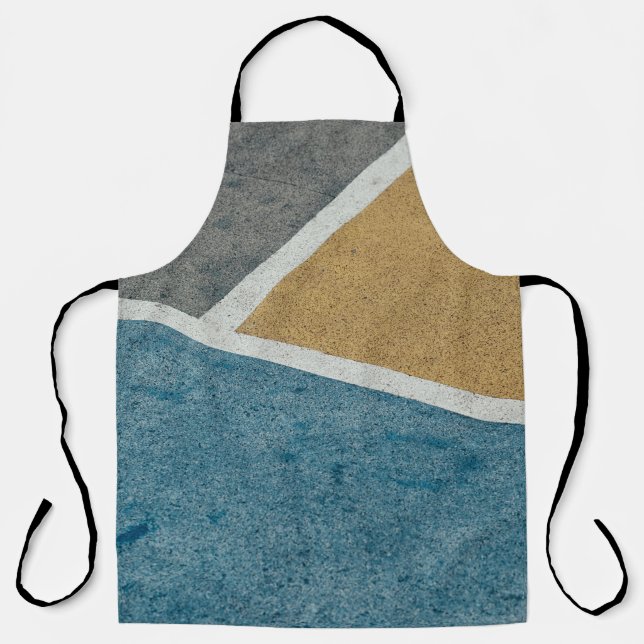 Tablier Pavé peint gris, jaune et bleu (Recto)