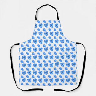 Tablier Pavot bleu Fleurs été motif nature