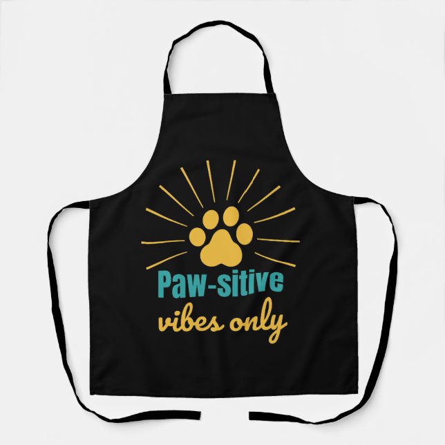 Tablier Paw-sitive Vibes Only cat lover (Recto)