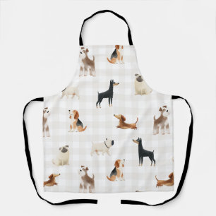 Tablier Paws Gingham jolis chiens