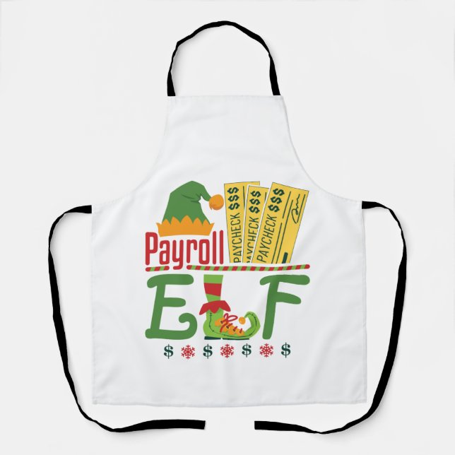Tablier Payroll Elf Noël commis de paye Gestionnaire (Recto)