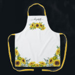 Tablier Pays Floral Aquarelle Jaune Tournesol Apron<br><div class="desc">Un motif de tournesol écossais décore cet tablier. Fait un joli cadeau pour la fête des mères ou pour un ami. Conçu pour vous par Blackberry Boulevard.</div>