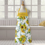 Tablier Pays Floral Aquarelle Tournesol jaune<br><div class="desc">Un motif de tournesol écossais décore cet tablier. Fait un joli cadeau pour la fête des mères ou pour un ami. Conçu pour vous par Blackberry Boulevard.</div>