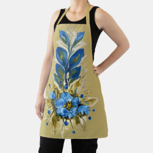Tablier Pays Moderne Bleu Floral