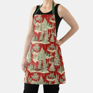 Tablier Paysage de Noël rétro vintage