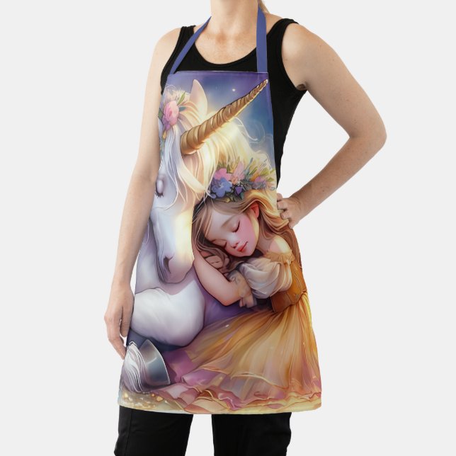 Tablier Paysage de rêve de licorne de fille endormie (Insitu)