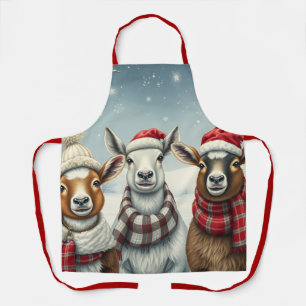 Tablier Paysage hivernal avec mouton et Cabine