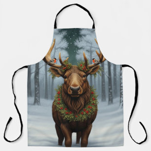Tablier Paysage hivernal élégant et rustique de Noël avec 