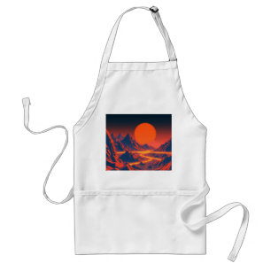 Tablier Paysage Synthwave avec Montagnes Neon