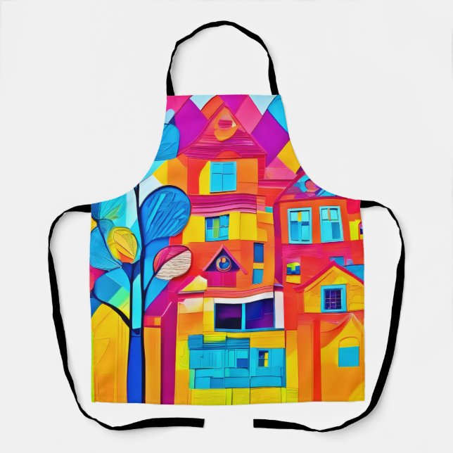 Tablier Paysage urbain vibrant Art de rêve (Recto)