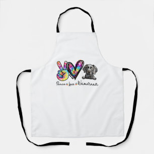 Tablier Peace Love Weimaraner Funny Tie Dye Amoureux de le