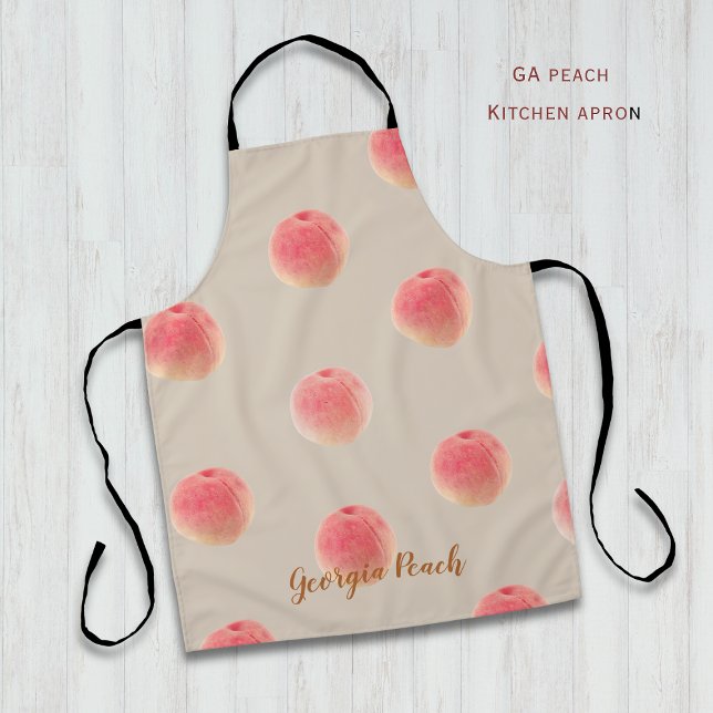 Tablier Peach Pattern Kitchen Apron – Peach State Style (Créateur téléchargé)