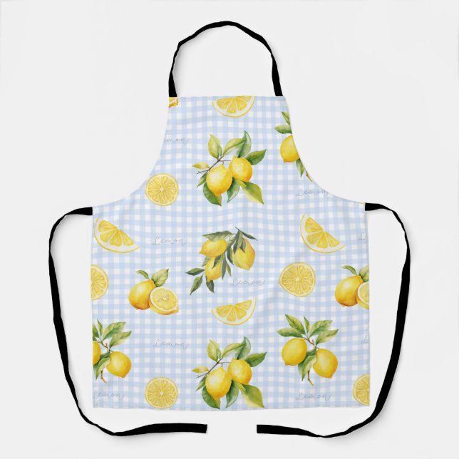 Tablier Peachify Gingham au citron (Recto)