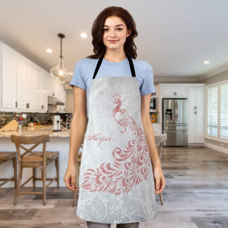 Tablier Peacock rose Personnaliser l'aire d'impression