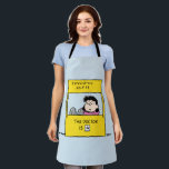 Tablier Peanuts | Lucy & the Doctor Is In<br><div class="desc">Lucy is the crabby, bossy and opinionated girl who bullies most other characters in the comic strip, particularly Linus et Charlie Brown. Check out this cute Peanuts design featuring Lucy and her advice.</div>