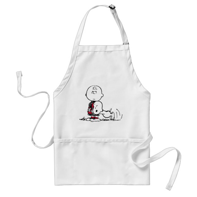 Tablier PEANUTS | Motif rouge et noir (Devant)