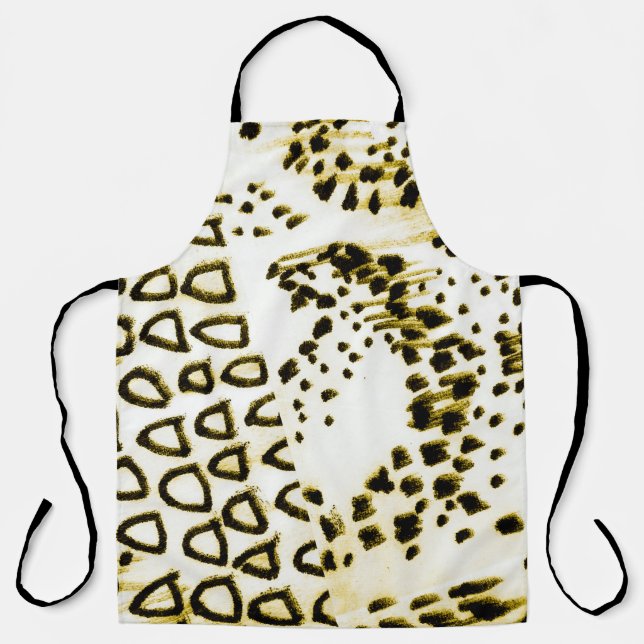 Tablier Peau de serpent répétable. Style Mode Jaune. Blanc (Recto)