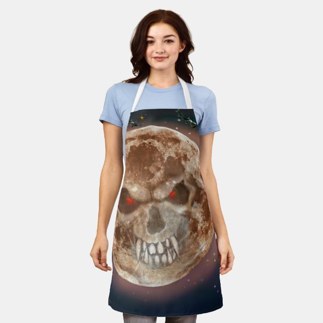 Tablier Peau Lune Halloween Apron (Porté)