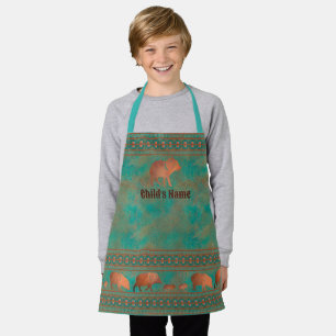 Tablier Pécari du Sud-Ouest Enfant Copper Teal Personnalis