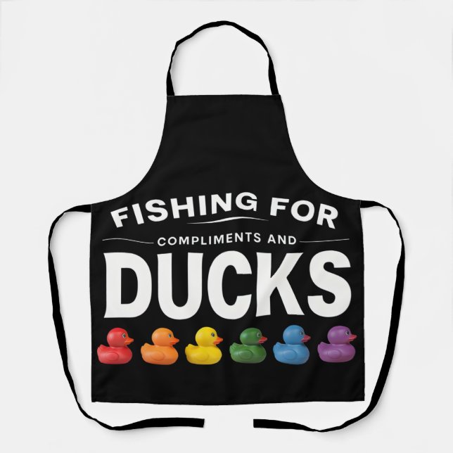 Tablier Pêche pour Compliments et Canards - Rubbe humorist (Recto)
