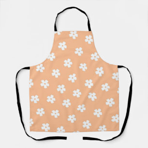 Tablier Pêche Whimsical & Blanc Floral Retro, Gaie