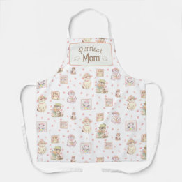 Tablier Pêcher Boho Purrfect Maman Chat Printemps Fleurs C