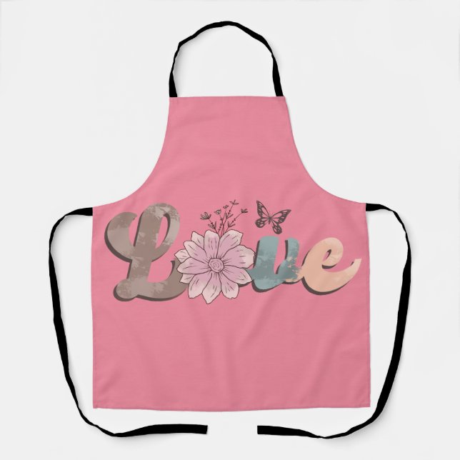 Tablier Peggy Ann Pink Love Cuisine Apron (Recto)