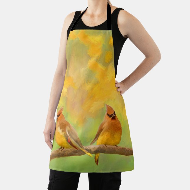 Tablier Peinture à cire de cèdre - Mignonne Oiseau Sauvage (Insitu)