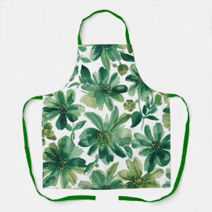 Tablier Peinture à l'aquarelle botanique florale de jardin