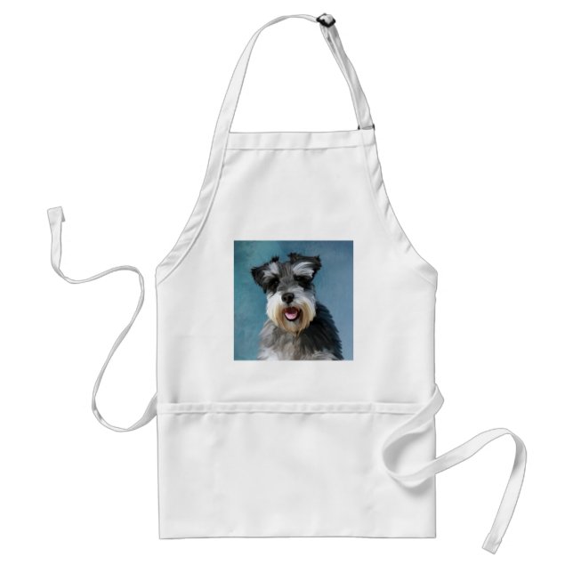 Tablier Peinture à l'aquarelle de Schnauzer Nain (Devant)
