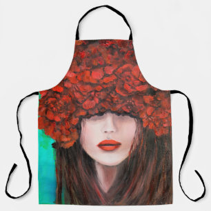 Tablier Peinture à l'huile Abstraite montrant le visage de