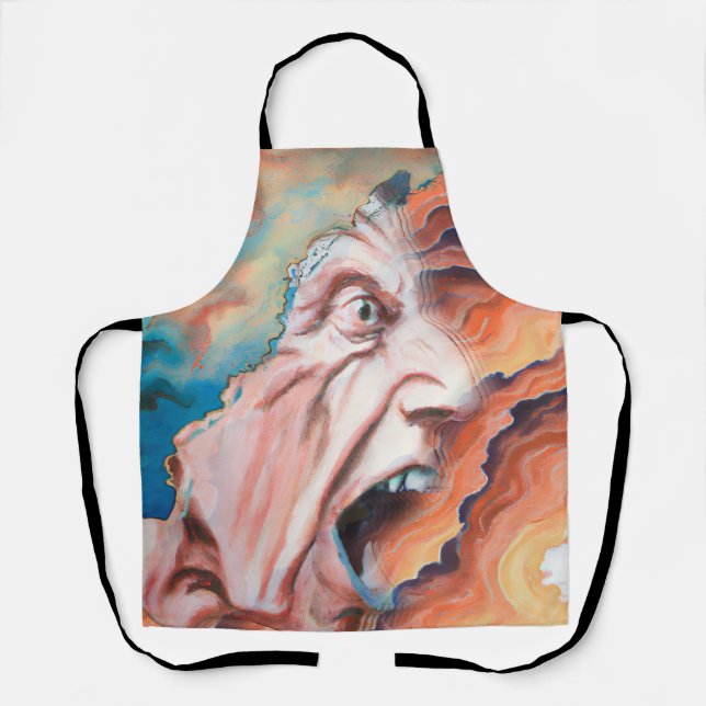 Tablier Peinture à l'huile Vagues de panique (Recto)